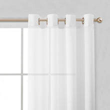 Load image into Gallery viewer, Dainty Home Summer Breeze Boho Solid Semi-Sheer Light Filtering Curtains Set of 4 Panels in White