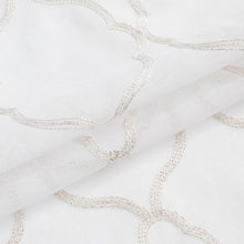 Load image into Gallery viewer, Dainty Home Summerville Boho Linen Look Fabric 3D Embroidered Lurex Geometric Design Set of 4 Window Panels