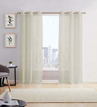 Load image into Gallery viewer, Dainty Home Hannah Solid Criss-Cross Weave Fabric Semi-Sheer Airy & Breathable Light Filtering Grommet Panel Pair
