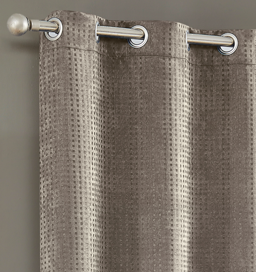 Dainty Home Times Square 3D Woven Basketweave Design Blackout Thermal Insulated Grommet Panel Pair