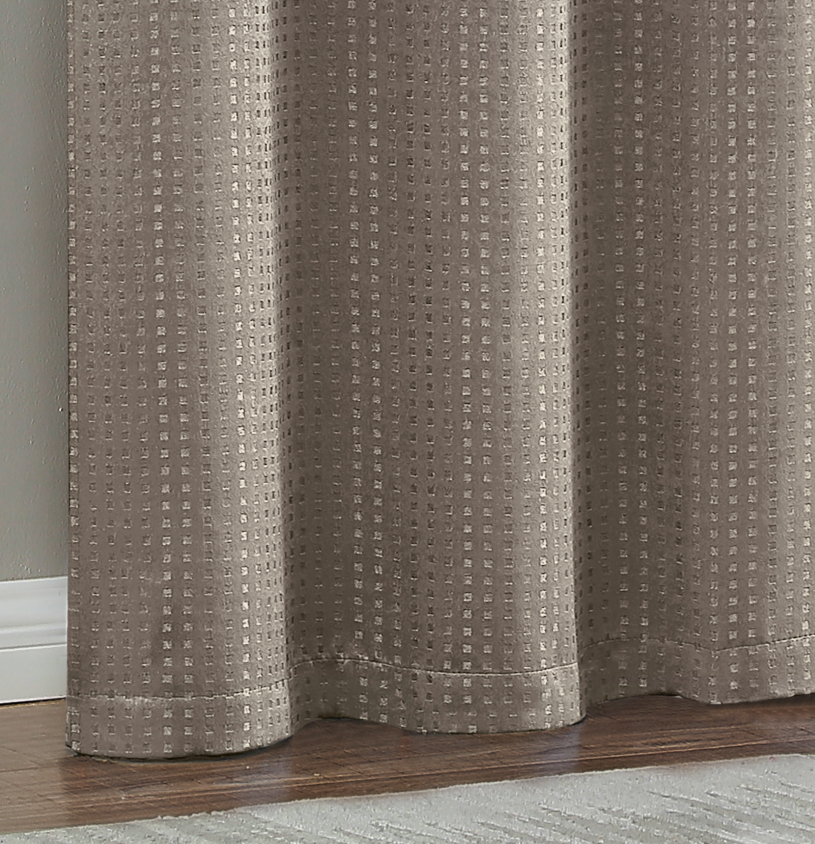 Dainty Home Times Square 3D Woven Basketweave Design Blackout Thermal Insulated Grommet Panel Pair