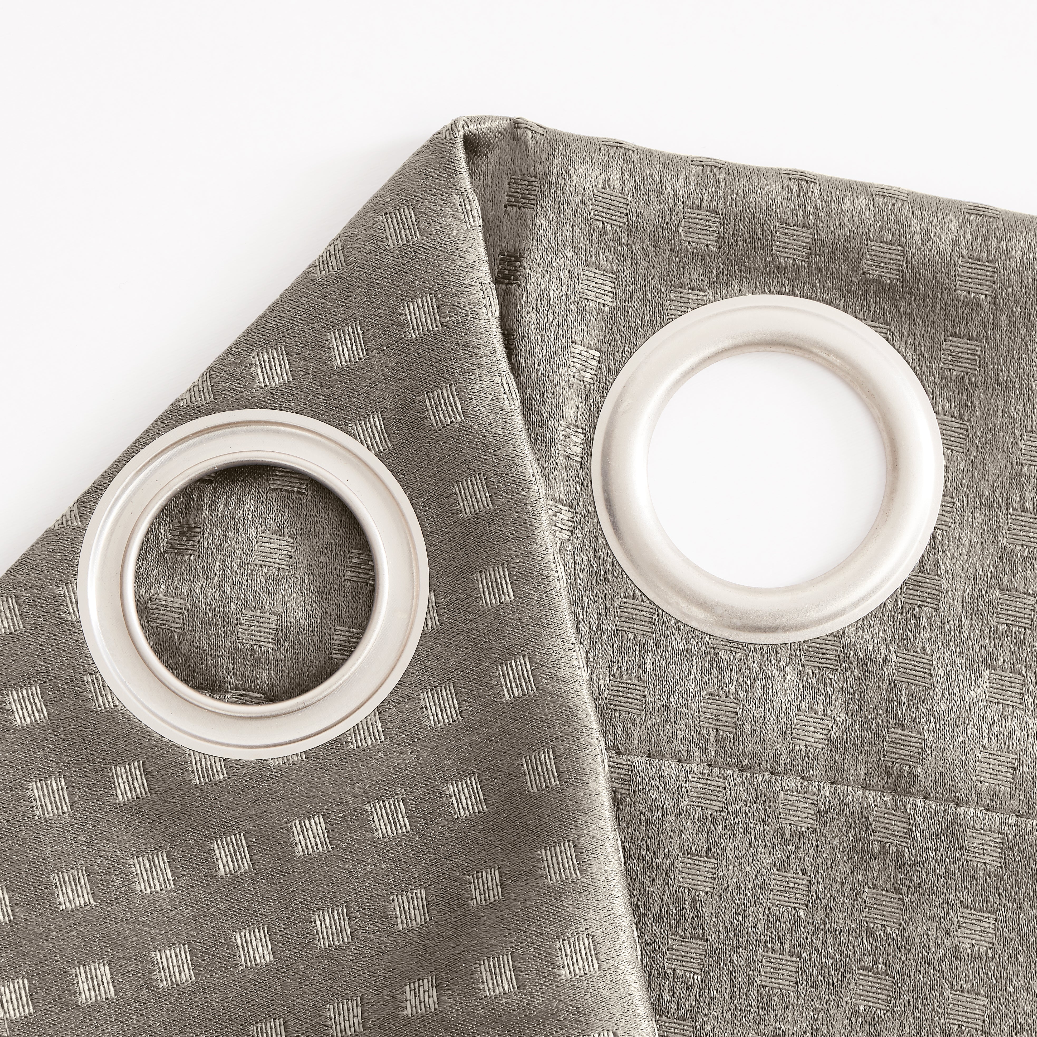 Dainty Home Times Square 3D Woven Basketweave Design Blackout Thermal Insulated Grommet Panel Pair