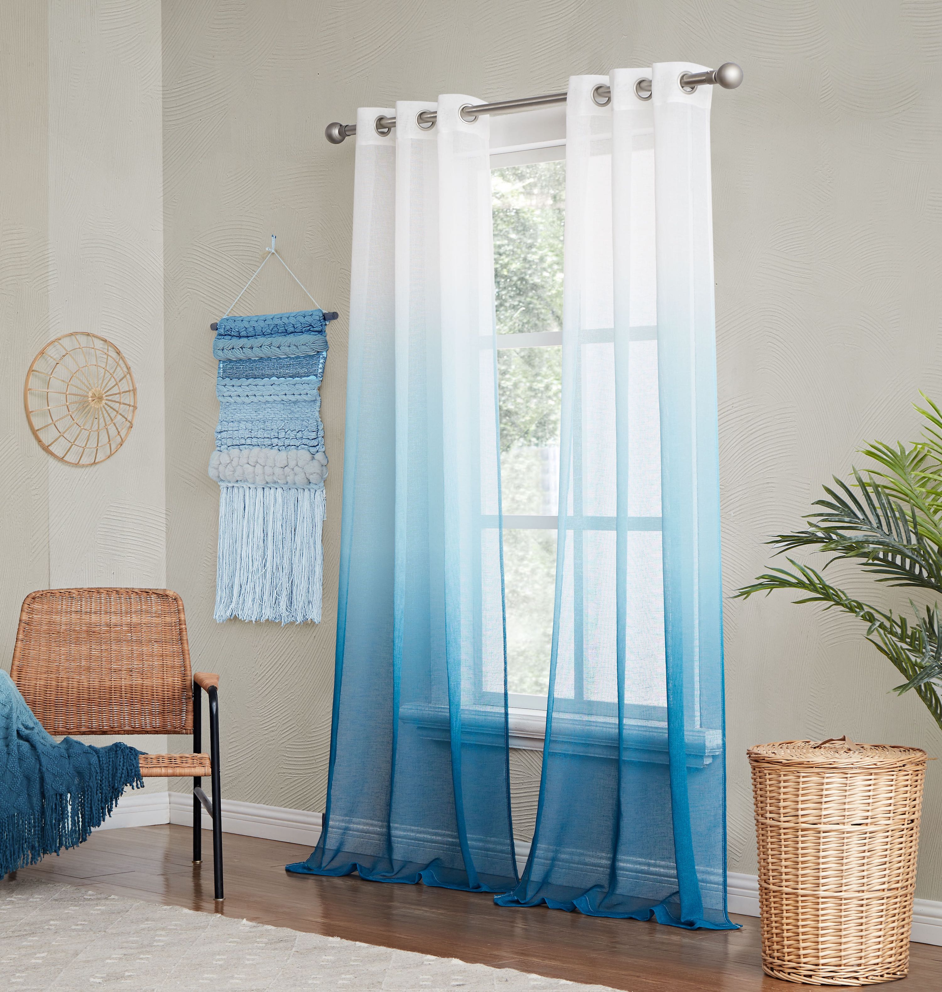 Dainty Home Shadow Ombre Linen Look Boho Gradient Linen Textured Grommet Panel Pair