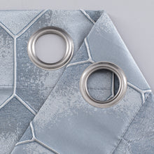 Load image into Gallery viewer, Dainty Home Tiles Textured 3D Lustrous Geometric Look Room Darkening Grommet Panel Pair