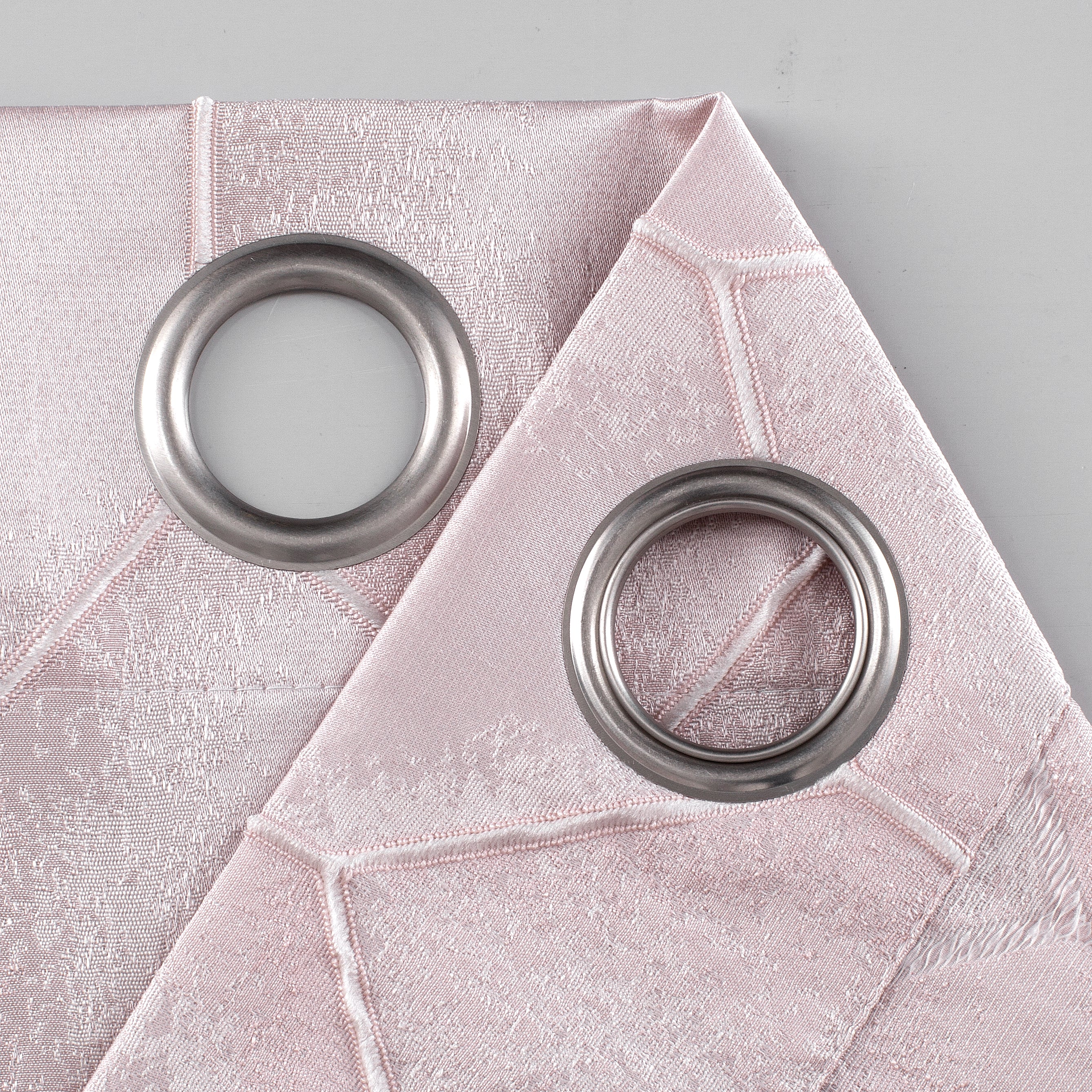 Dainty Home Tiles Textured 3D Lustrous Geometric Look Room Darkening Grommet Panel Pair