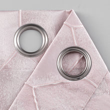 Load image into Gallery viewer, Dainty Home Tiles Textured 3D Lustrous Geometric Look Room Darkening Grommet Panel Pair
