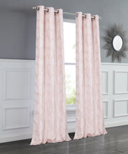 Load image into Gallery viewer, Dainty Home Tiles Textured 3D Lustrous Geometric Look Room Darkening Grommet Panel Pair
