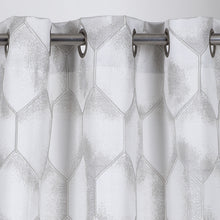 Load image into Gallery viewer, Dainty Home Tiles Textured 3D Lustrous Geometric Look Room Darkening Grommet Panel Pair