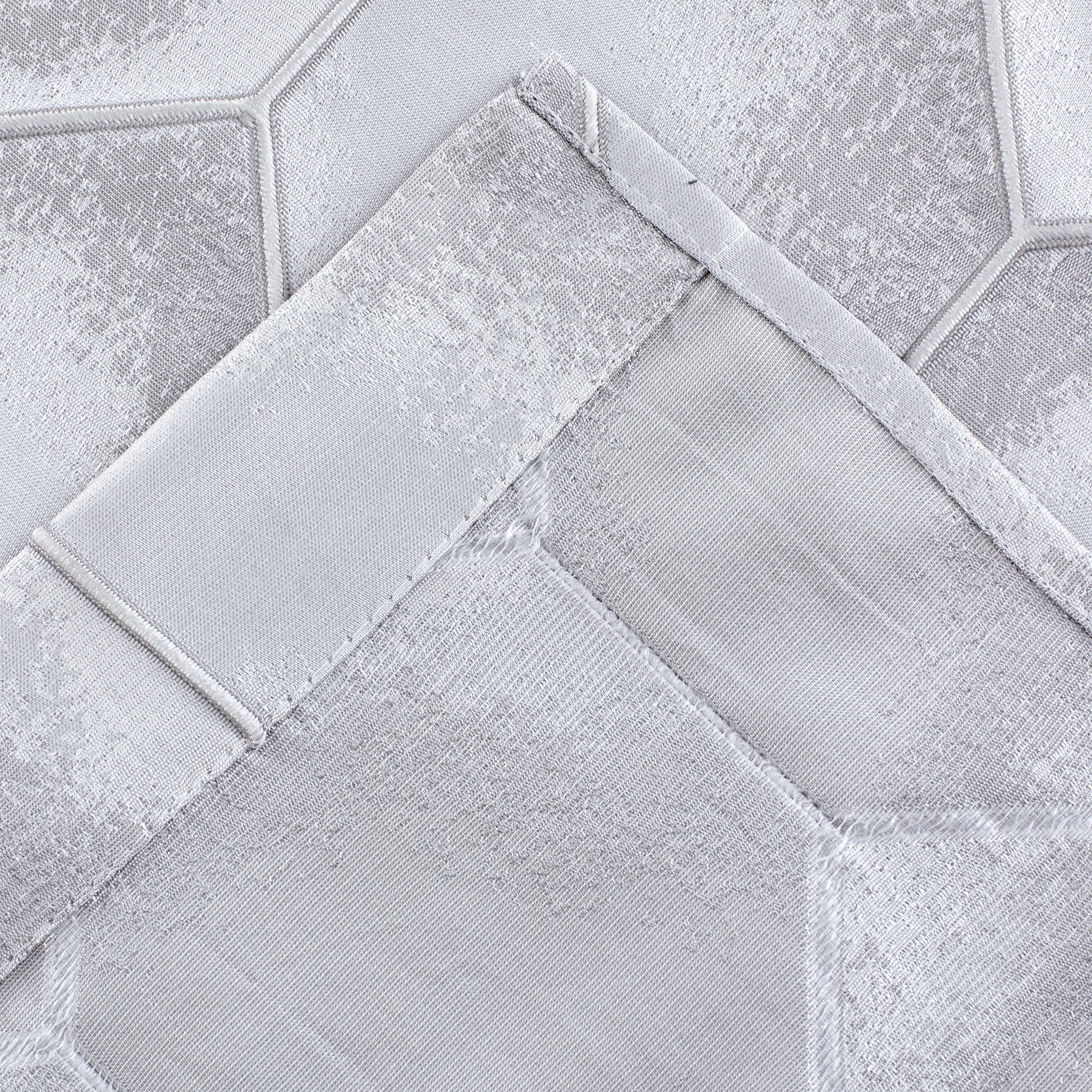 Dainty Home Tiles Textured 3D Lustrous Geometric Look Room Darkening Grommet Panel Pair