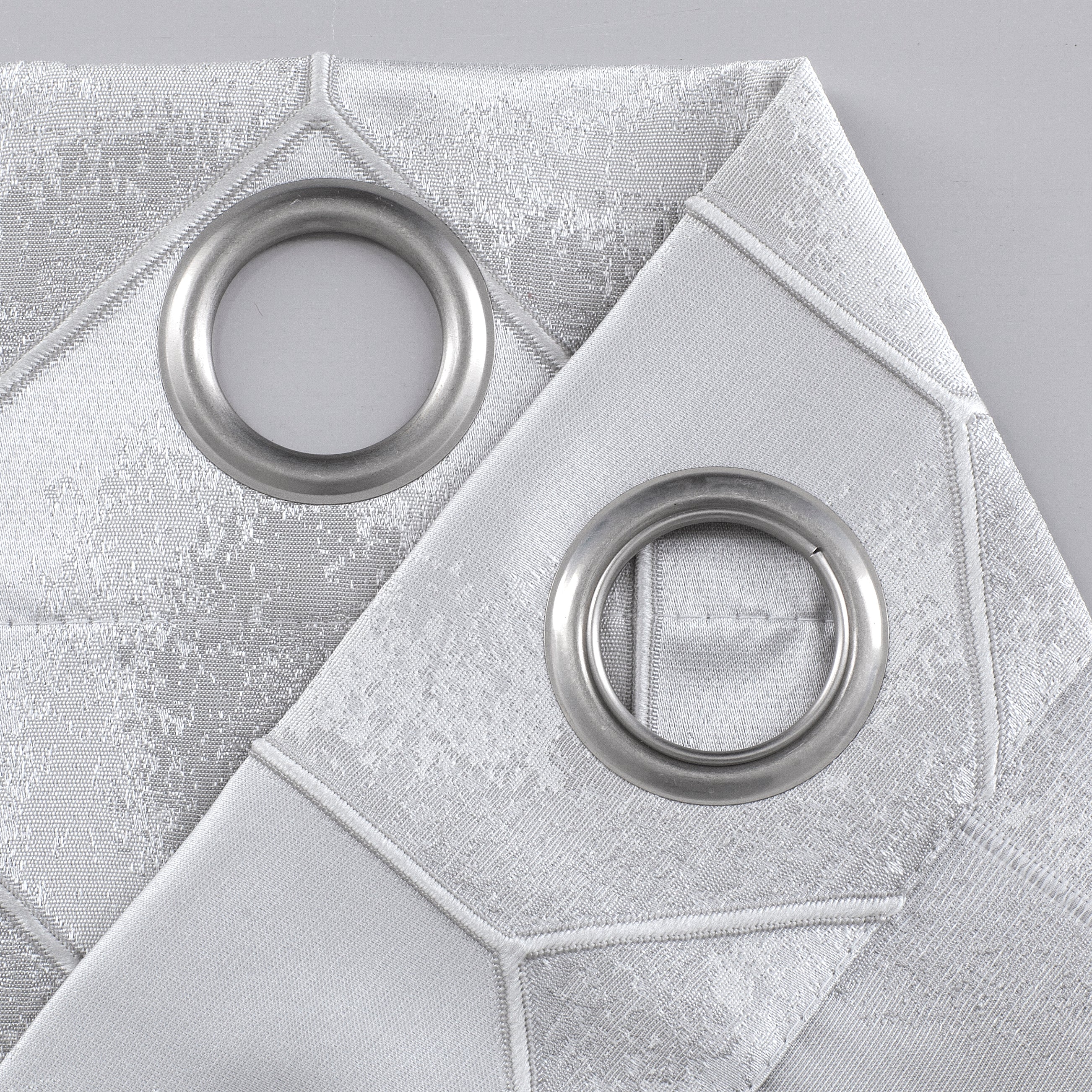 Dainty Home Tiles Textured 3D Lustrous Geometric Look Room Darkening Grommet Panel Pair