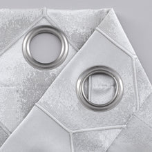Load image into Gallery viewer, Dainty Home Tiles Textured 3D Lustrous Geometric Look Room Darkening Grommet Panel Pair