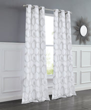 Load image into Gallery viewer, Dainty Home Tiles Textured 3D Lustrous Geometric Look Room Darkening Grommet Panel Pair