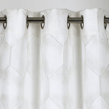 Load image into Gallery viewer, Dainty Home Tiles Textured 3D Lustrous Geometric Look Room Darkening Grommet Panel Pair