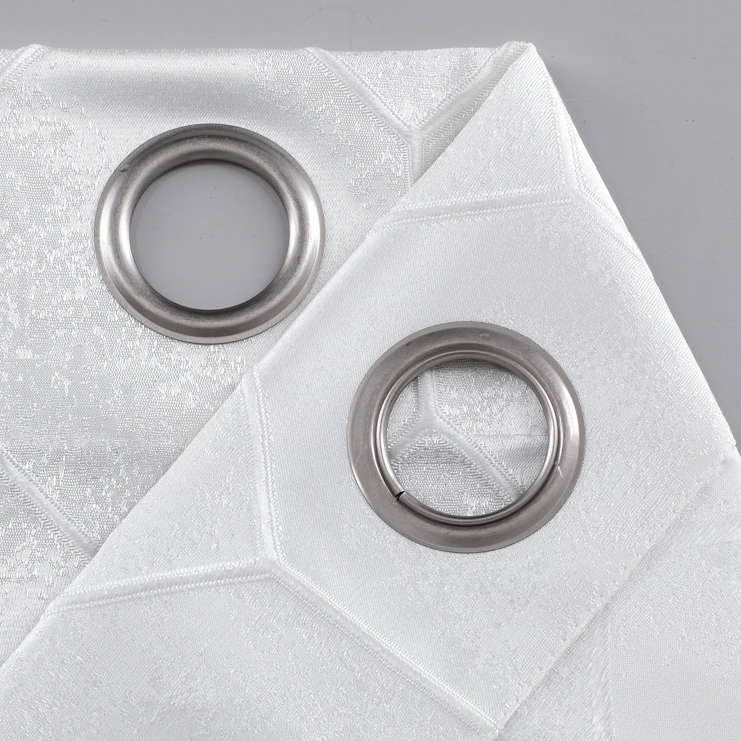 Dainty Home Tiles Textured 3D Lustrous Geometric Look Room Darkening Grommet Panel Pair