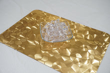 Load image into Gallery viewer, Dainty Home Metallic Water Cube Vinyl Cube Look Textured Reversible 12" x 18" Rectangular Placemats
