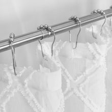 Load image into Gallery viewer, Dainty Home Aurora Modern 3D Chenille Embroidered Diamonds Linen-Look Shower Curtain