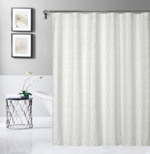 Load image into Gallery viewer, Dainty Home Topaz 3D Embossed Textured Lustrous Lurex Geometric Designed Fabric Shower Curtain