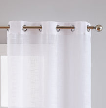 Load image into Gallery viewer, Dainty Home Hannah Solid Criss-Cross Weave Fabric Semi-Sheer Airy & Breathable Light Filtering Grommet Panel Pair