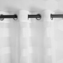 Load image into Gallery viewer, Dainty Home Veronika Boho 3D Lurex and Chenille Striped Linen Embroidered Linen Look Light Filtering Grommet Panel Pair