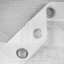 Load image into Gallery viewer, Dainty Home Veronika Linen Look Boho 3D Lurex Chenille Striped Linen Embroidered Textured Designed Sheer Shower Curtain