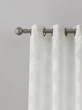 Load image into Gallery viewer, Dainty Home Diamonds Boho Embossed Diamond Design Linen Look Light Filtering Grommet Panel Pair