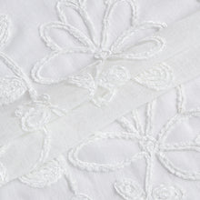 Load image into Gallery viewer, Dainty Home Rita Boho Linen Look Fabric With 3D Floral Chenille Embroidery Kitchen Curtain Set, 1 Valance 52" x 18" and 2 Tiers 26" x 36" Each