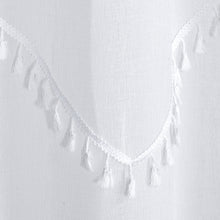 Load image into Gallery viewer, Dainty Home Natural Tassels 3D Linen Look Textured Tassels Designed Shower Curtain