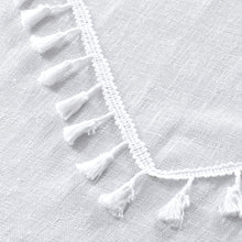 Load image into Gallery viewer, Dainty Home Natural Tassels 3D Linen Look Textured Tassels Designed Shower Curtain