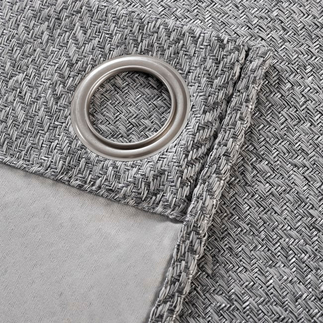 Dainty Home Boston Woven Herringbone Textured Thermal Insulated Blackout Grommet Panel Pair