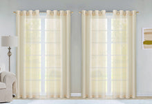 Load image into Gallery viewer, Dainty Home Malibu Solid Airy & Breathable Semi-Sheer Light Filtering Extra Wide Grommet Set Of 4 Window Panels