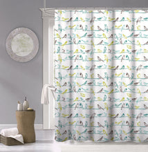 Load image into Gallery viewer, Dainty Home 100% Cotton Birds Fabric Shower Curtain, 70'' W x 72'' L