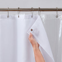 Load image into Gallery viewer, Dainty Home 14-Piece Bath Set with 1 Waffle 70 in. x 72 in. Shower Curtain, 1 Peva Liner and 12 Stainless Steel Rollerball Hooks