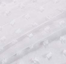 Load image into Gallery viewer, Dainty Home Cut Flower Linen Look Light Filtering Panel Pair With 3D Cotton Like Flower Puffs