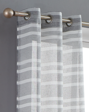 Load image into Gallery viewer, Dainty Home Naples Boho Striped Design Linen Look Light Filtering Grommet Panel Pair