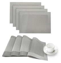 Load image into Gallery viewer, Dainty Home Napa Woven Textilene Crossweave With Solid Geometric Pattern Reversible 12" x 18" Rectangular Placemat