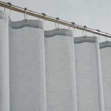 Load image into Gallery viewer, Dainty Home Natalie 3D Solid Linen Look Textured Scroll Velvet Appliqué Designed Fabric Shower Curtain