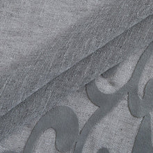 Load image into Gallery viewer, Dainty Home Natalie 3D Solid Linen Look Textured Scroll Velvet Appliqué Designed Fabric Shower Curtain