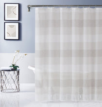 Load image into Gallery viewer, Dainty Home Chelsea Gradient Ombre Linen Look Fabric Textured Gradient Striped Designed Fabric Shower Curtain