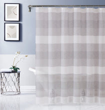 Load image into Gallery viewer, Dainty Home Chelsea Gradient Ombre Linen Look Fabric Textured Gradient Striped Designed Fabric Shower Curtain