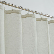 Load image into Gallery viewer, Dainty Home Natalie 3D Solid Linen Look Textured Scroll Velvet Appliqué Designed Fabric Shower Curtain