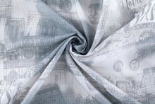 Load image into Gallery viewer, Dainty Home 13 Piece Paris Printed Waffle Weave Textured Shower Curtain And 12 Metal Rollerball Hooks