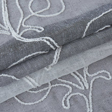 Load image into Gallery viewer, Dainty Home SIlvia 3D Gradient Ombre Linen Look Fabric Textured Floral 3D Chenille Designed Fabric Shower Curtain