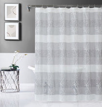 Load image into Gallery viewer, Dainty Home SIlvia 3D Gradient Ombre Linen Look Fabric Textured Floral 3D Chenille Designed Fabric Shower Curtain