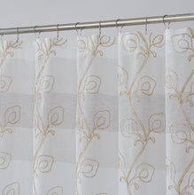 Load image into Gallery viewer, Dainty Home SIlvia 3D Gradient Ombre Linen Look Fabric Textured Floral 3D Chenille Designed Fabric Shower Curtain