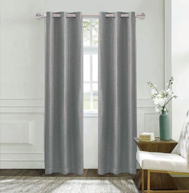 Dainty Home Boston Woven Herringbone Textured Thermal Insulated Blackout Grommet Panel Pair