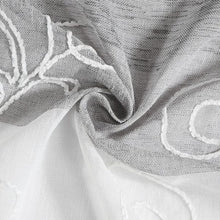 Load image into Gallery viewer, Dainty Home Silvia Boho Ombre Striped Gradient Fabric With 3D Floral Chenille Embroidered Linen Look Light Filtering Grommet Panel Pair