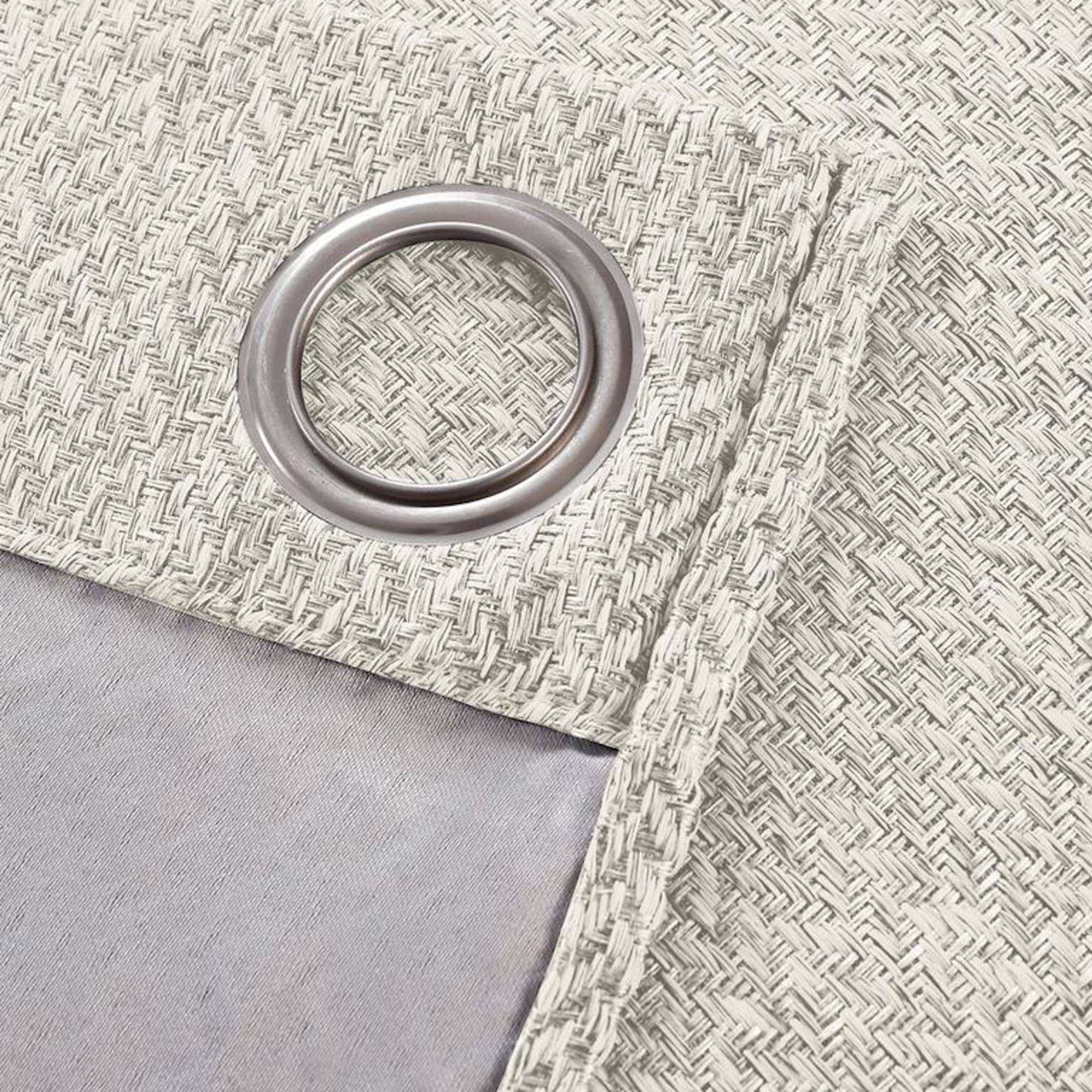 Dainty Home Boston Woven Herringbone Textured Thermal Insulated Blackout Grommet Panel Pair