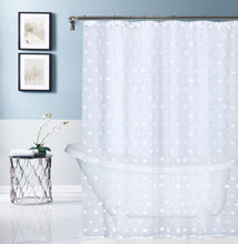 Load image into Gallery viewer, Dainty Home Oliana Modern 3D Linen-Look Shower Curtain With 3D Ombre Cotton Like Puffs