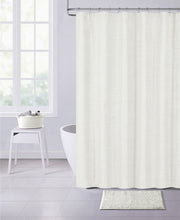 Load image into Gallery viewer, Dainty Home Paris 3D Embossed Textured Chenille Solid Designed Fabric Shower Curtain