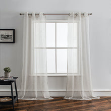 Load image into Gallery viewer, Dainty Home Krystal 3D Mesh Textured Threaded Lurex Designed Sheer Grommet Panel Pair